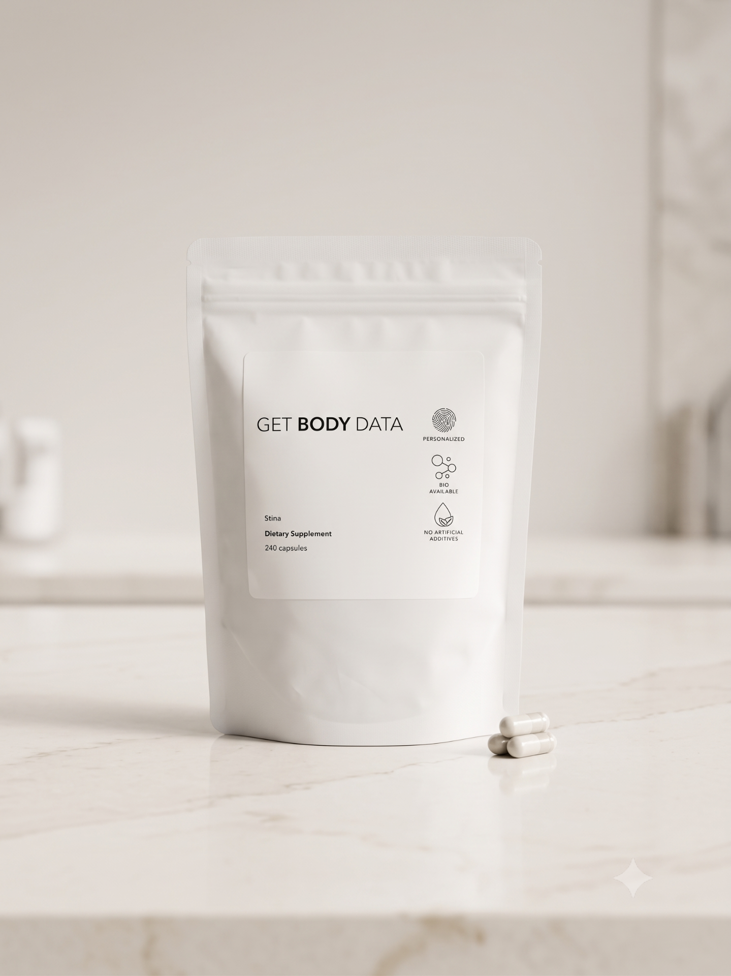 Get Body Data personalized supplement pouch
